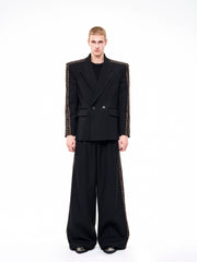 【25s Oct.】Vertical Striped Double-breasted Elegant Suit