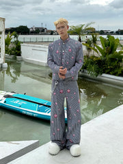 【25s Sep.】Striped Embroidery Short Jacket