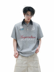 Contrast Sequin Polo Tee