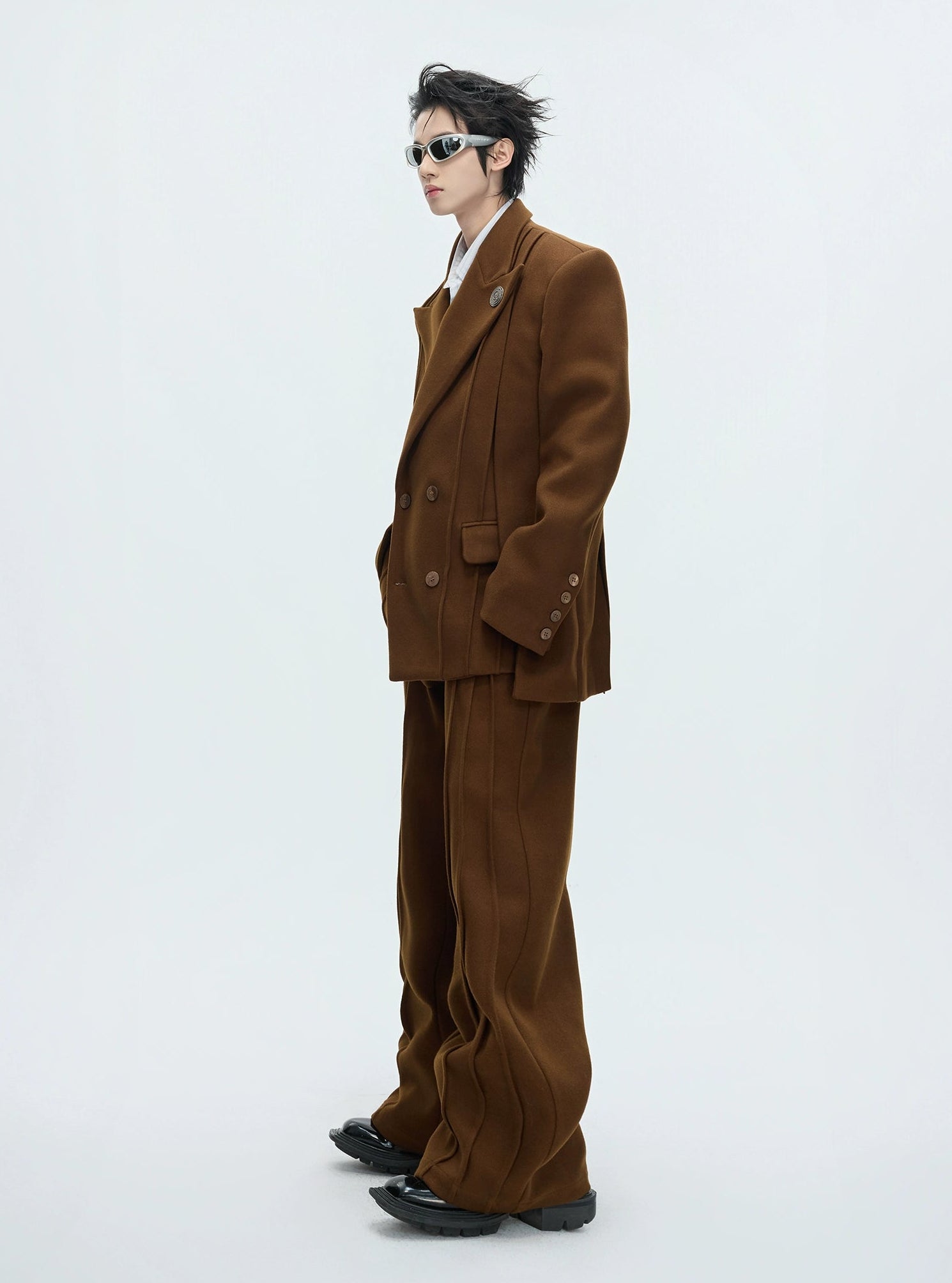 【25s Dec.】Haute Couture Tailored Wool Suit Jacket/ Trousers