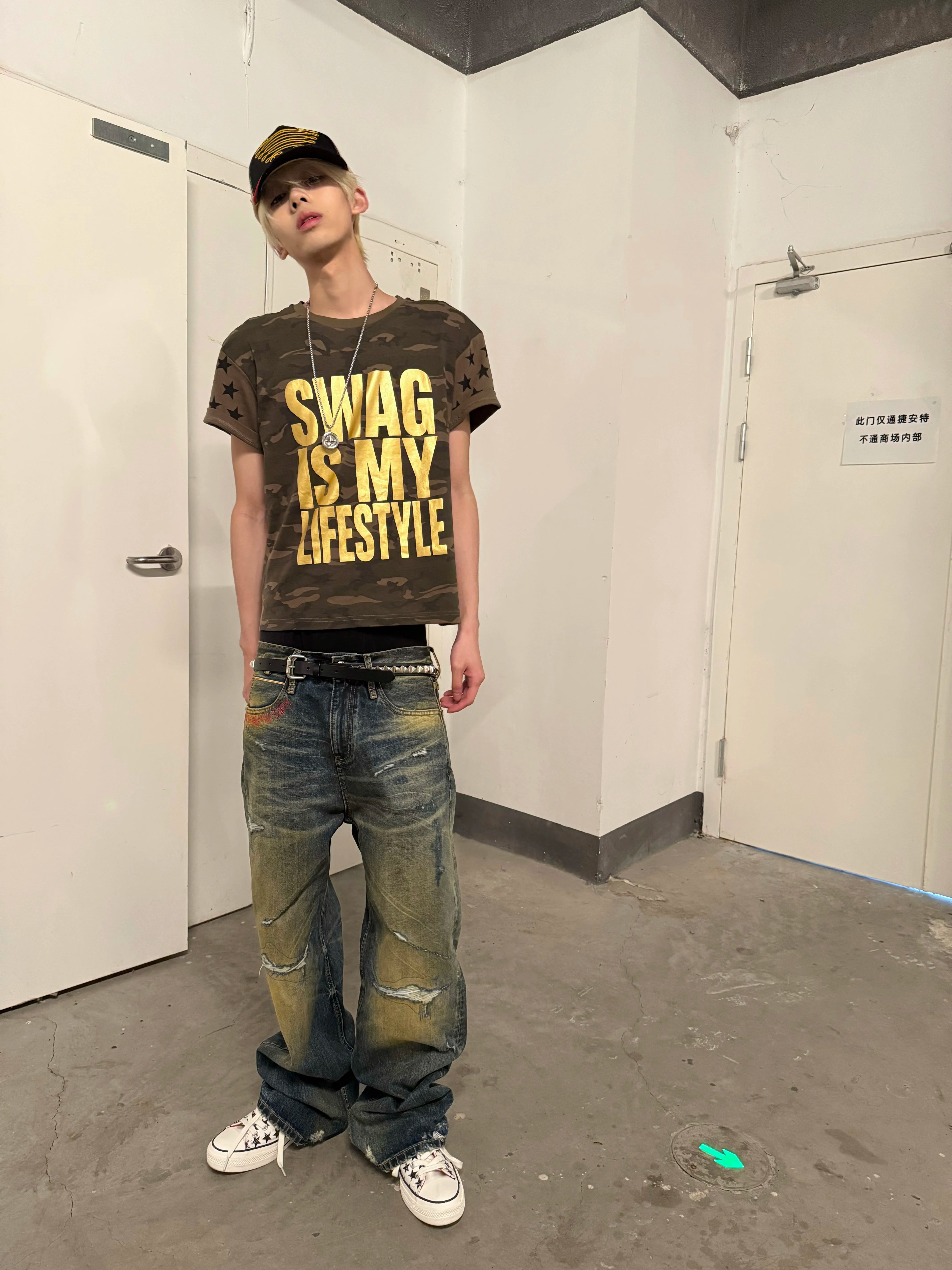 Gold Foil Camo Star Tee