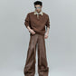 【25s Oct.】High-rise Smooth Fabric Pleated Trousers