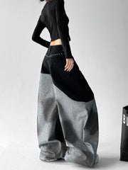 【25s Aug.】Gradient Loose-Fit Flowing Wide-Leg Jeans