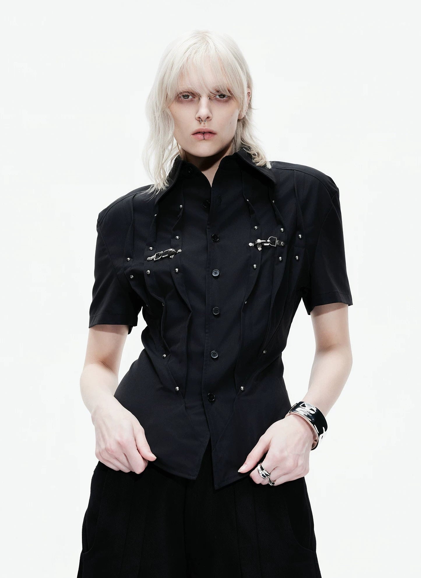 【26s Apr.】Pleated Waist Structured Shirt