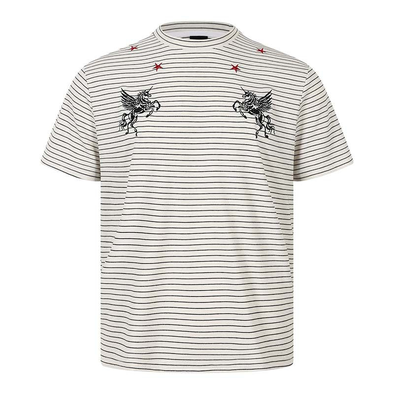Red Star Unicorn Stripe Jersey Tee