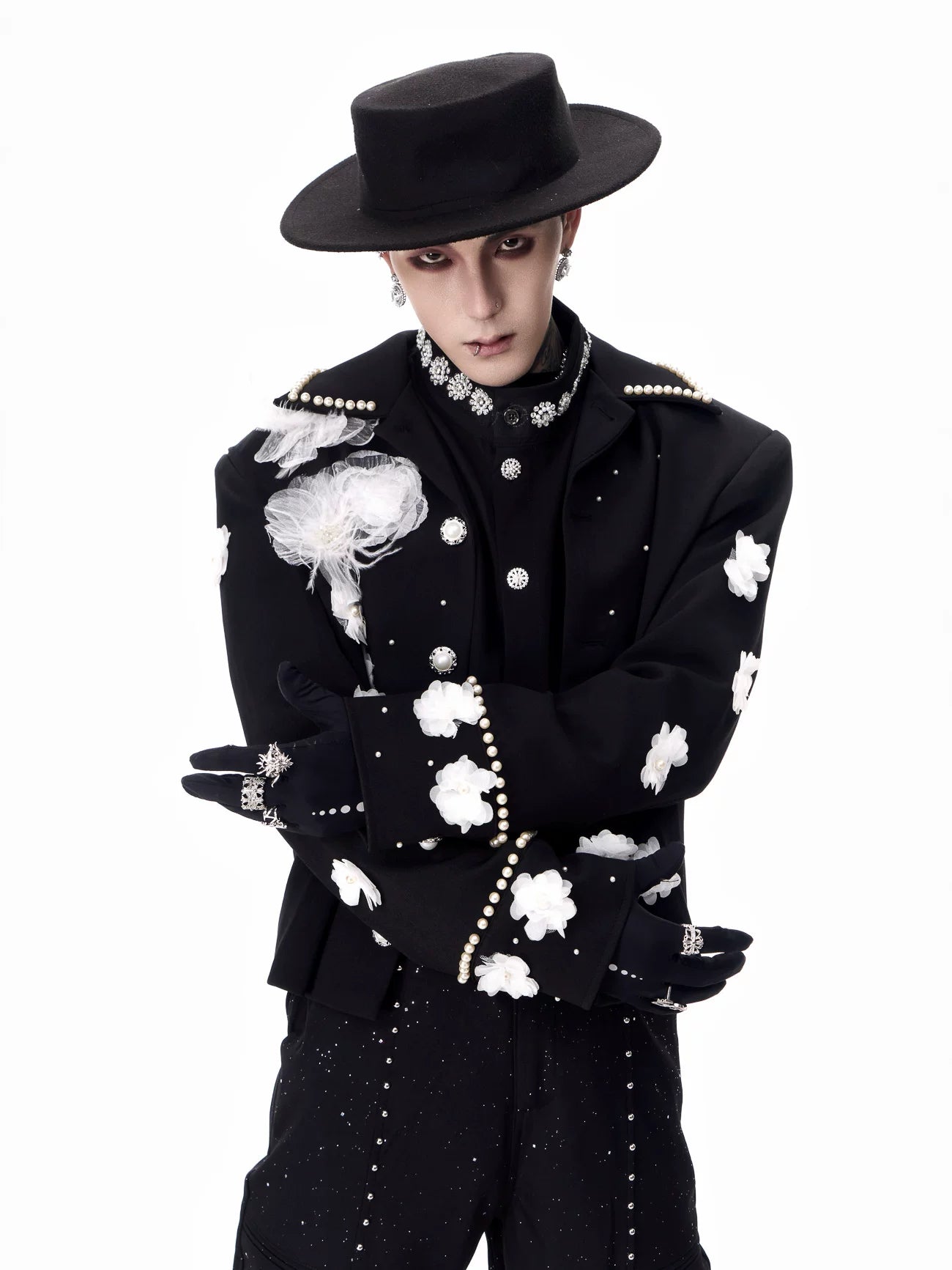 【26s Feb.】Couture 3D Floral Structured Shoulder Cropped Jacket / Pants