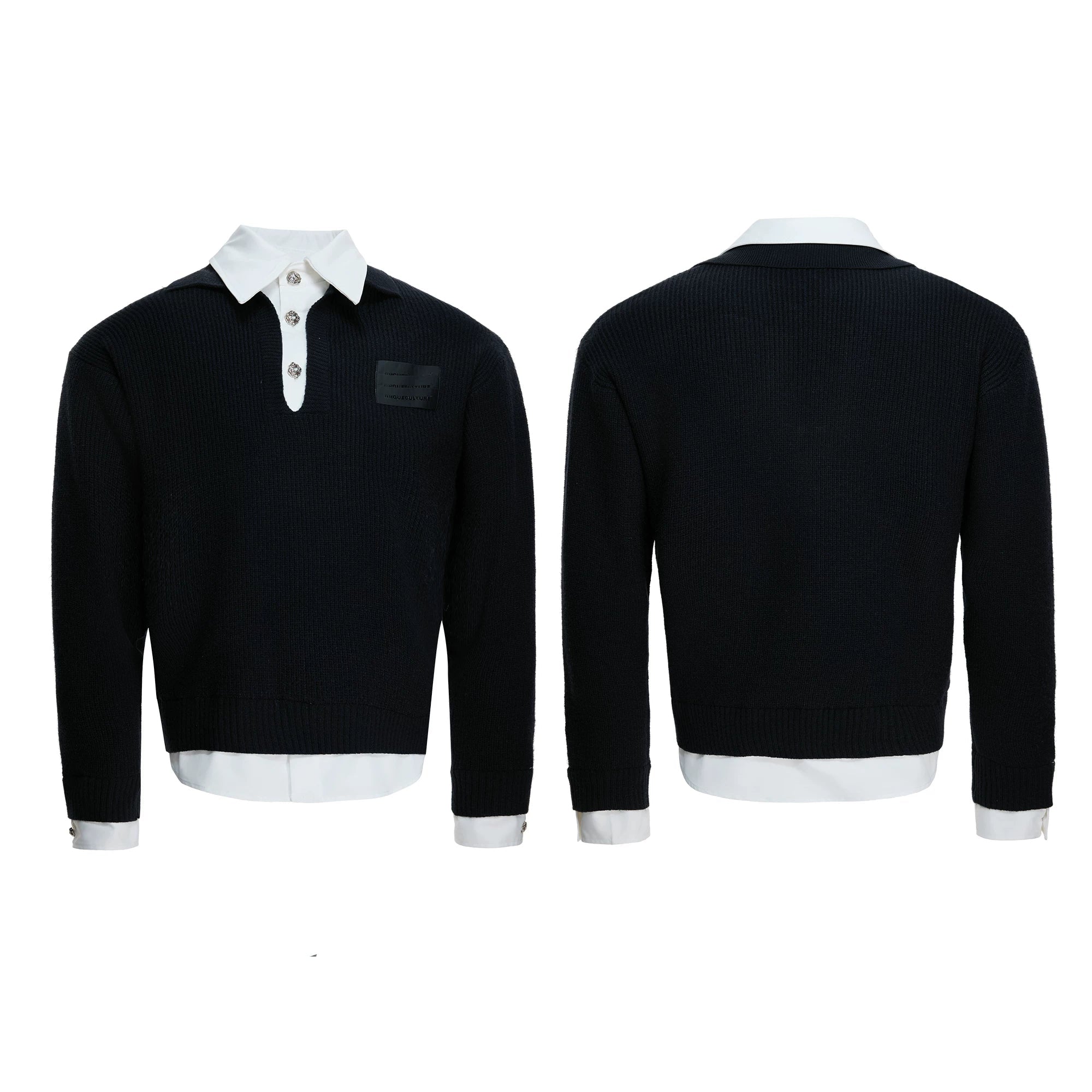 Layered Shirt Knit Sweater