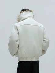 【25s Nov.】Washed Fur Collar Plush and Thickened Cotton Jacket