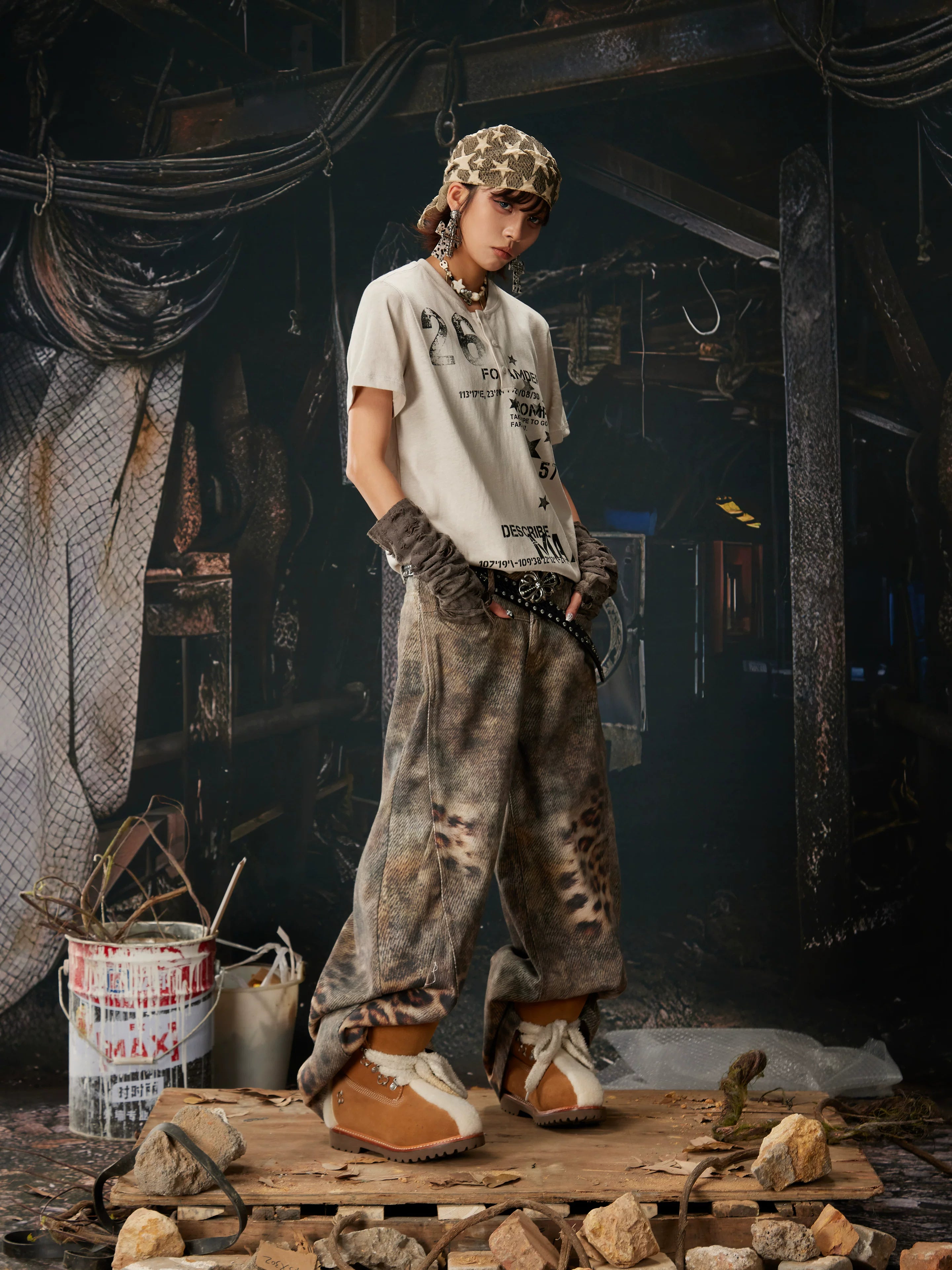 3D Printed Distressed Leopard Scimitar Pants