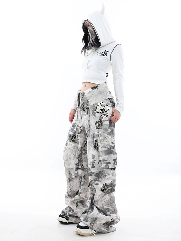 【26s Apr.】Ghost Rose Camo Cargo Pants