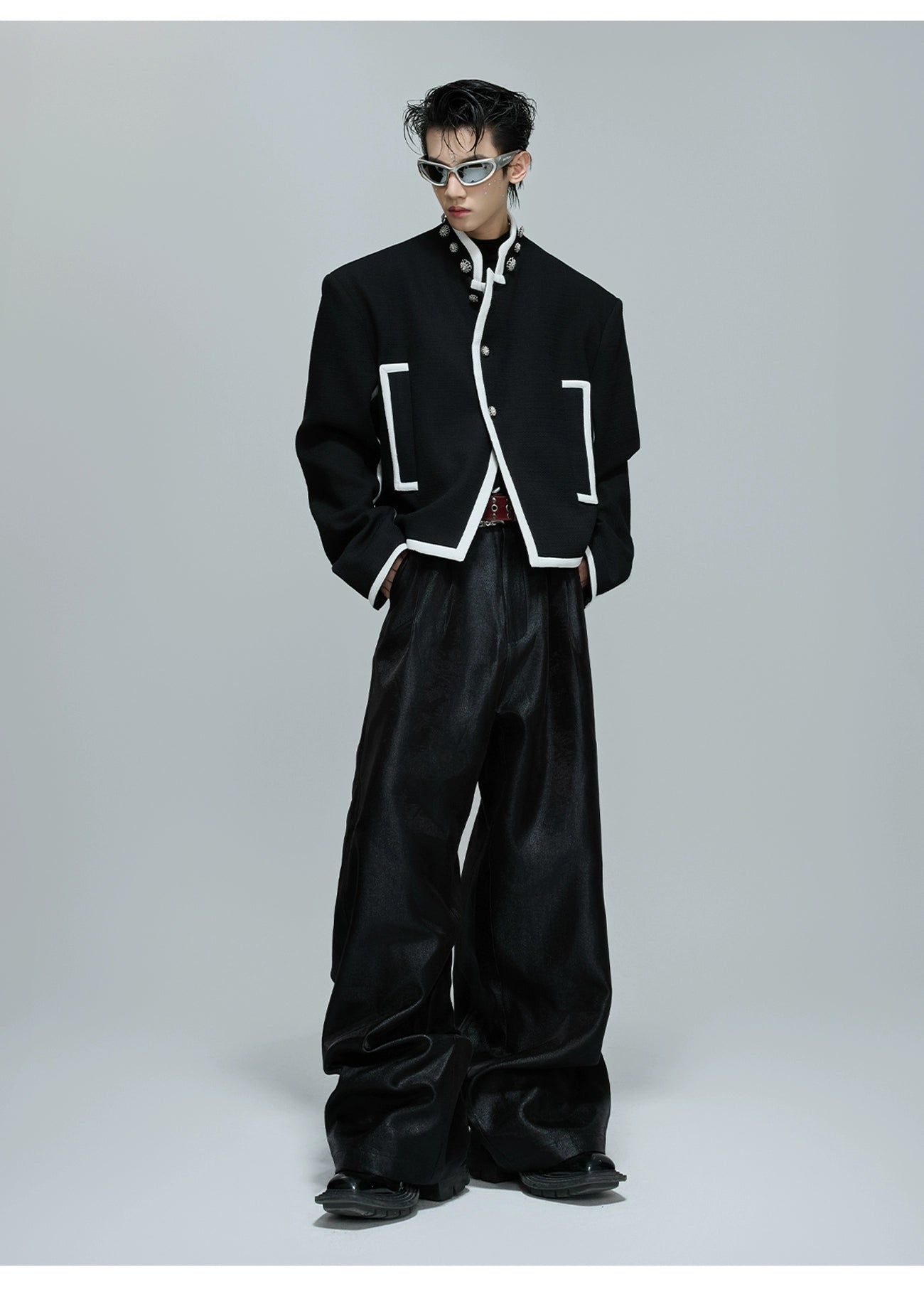 【25s Nov.】Exposed Stitching Deconstructed Color-blocked Jacket