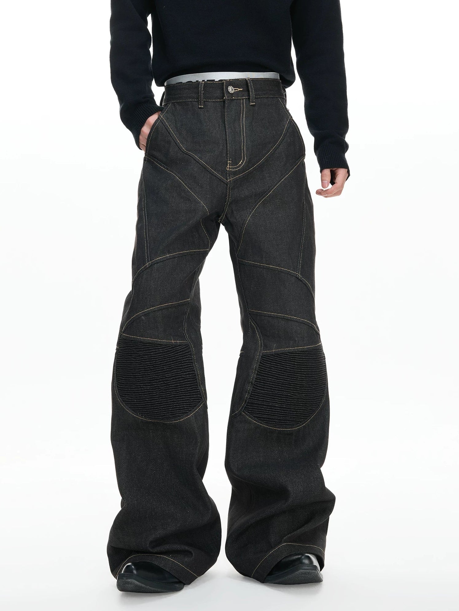 【26s Jan.】Hand-Stitched 14.5oz Raw Denim Knee-Panel Jeans