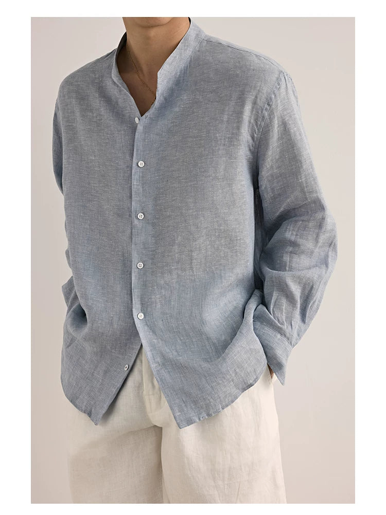 Relaxed Linen Collared Shirt
