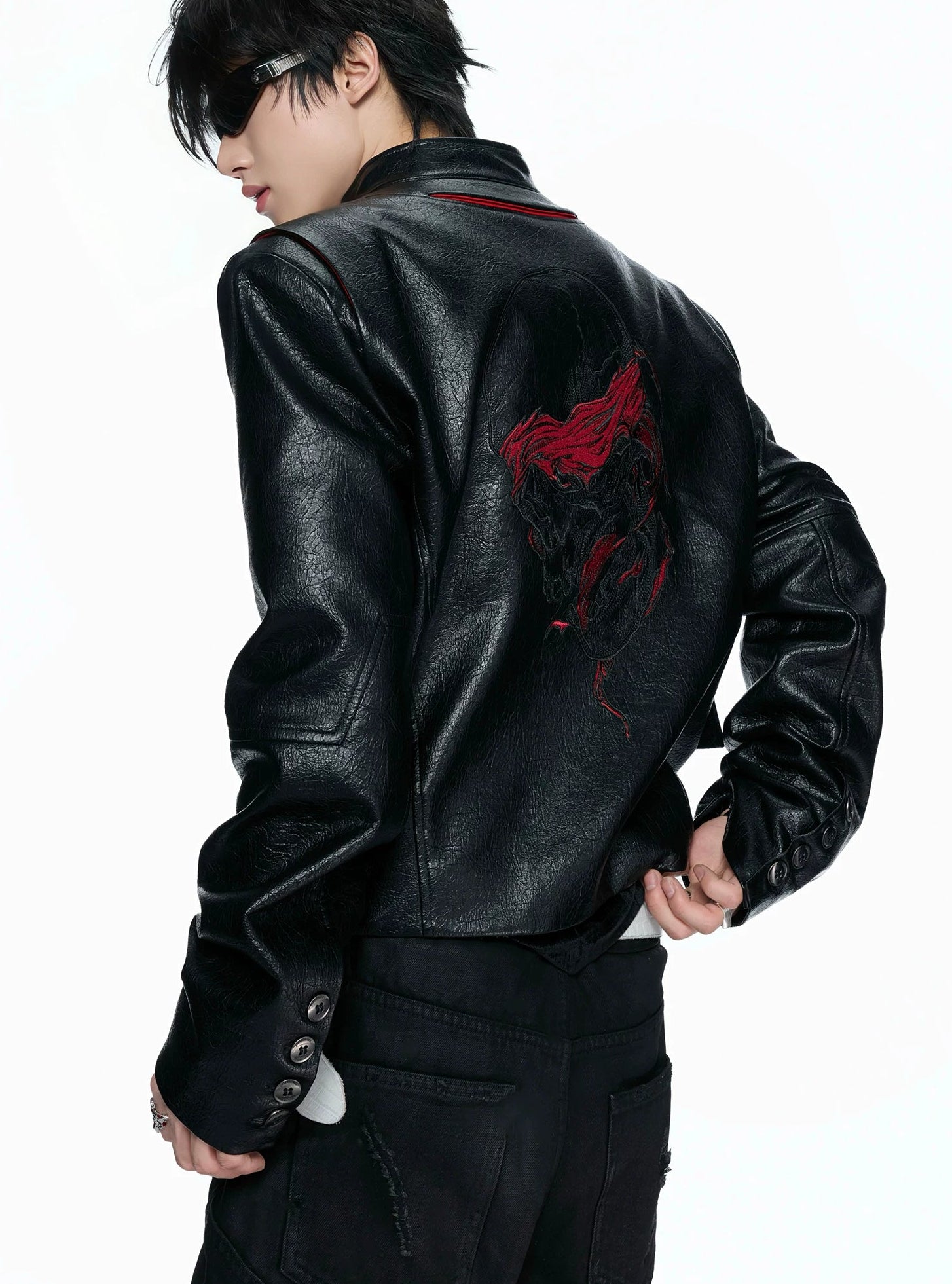 Inferno Vein Cracked Leather Jacket