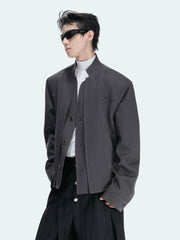 Deconstructed Layered Cropped Blazer