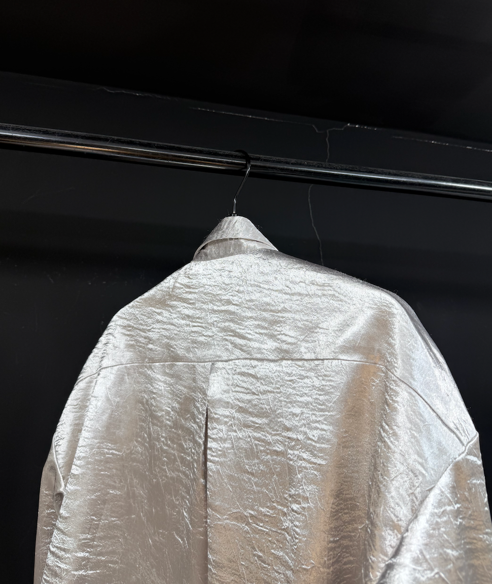 Silver Cutout Deconstructed Shirt