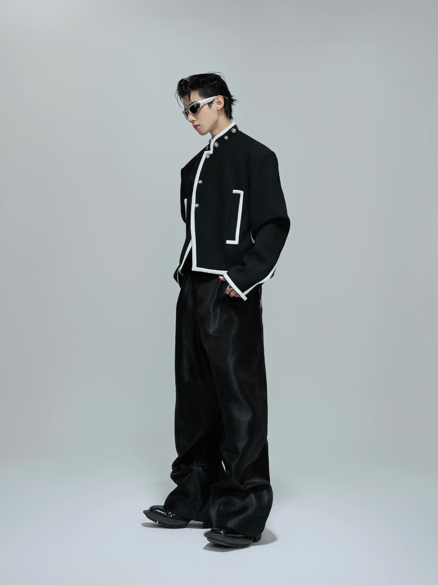 【25s Nov.】Exposed Stitching Deconstructed Color-blocked Jacket