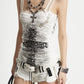 【25s Aug.】Cross-Lace Layered Gothic Camisole Top