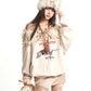 【25s Sep.】Vintage Off-the-shoulder Fur Collar Sweatshirt