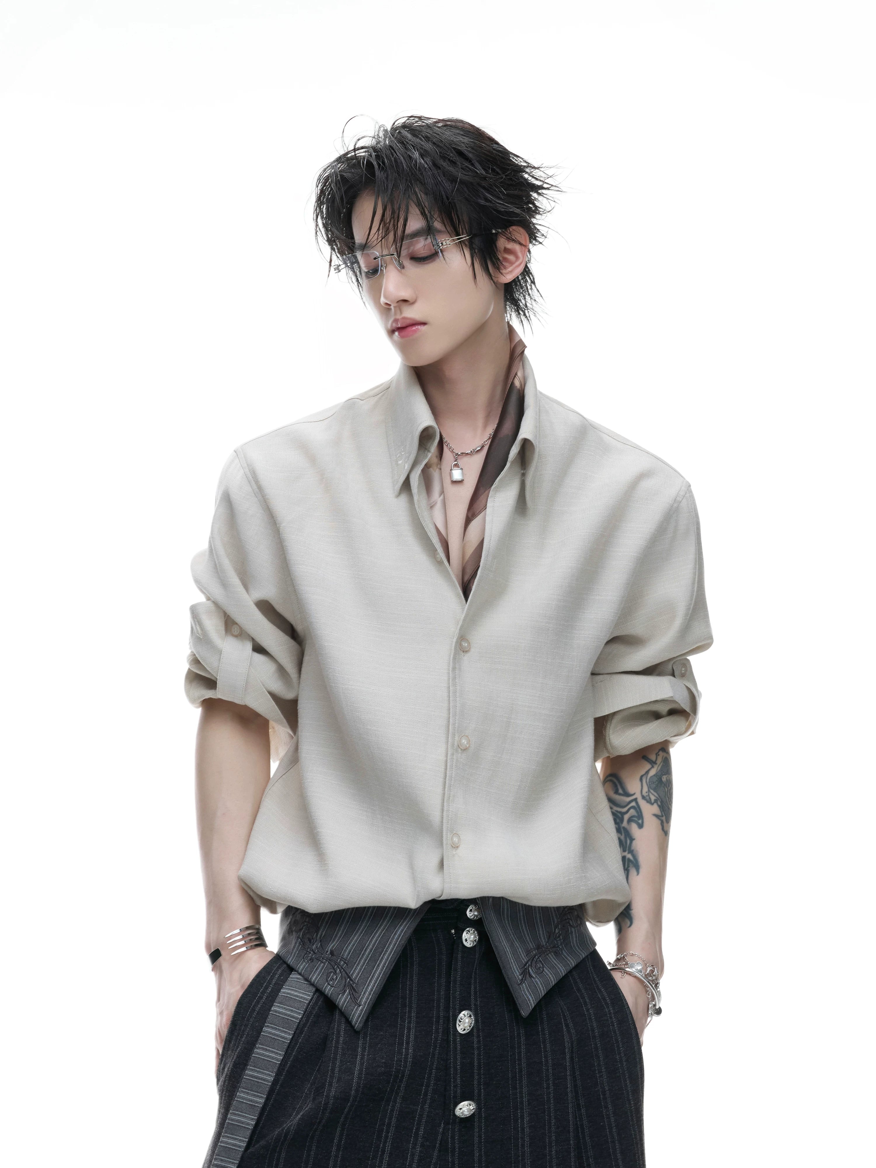 Textured Linen Relaxed Shirt