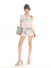 【25s Jun.】Vintage Washed Distressed Denim Shorts