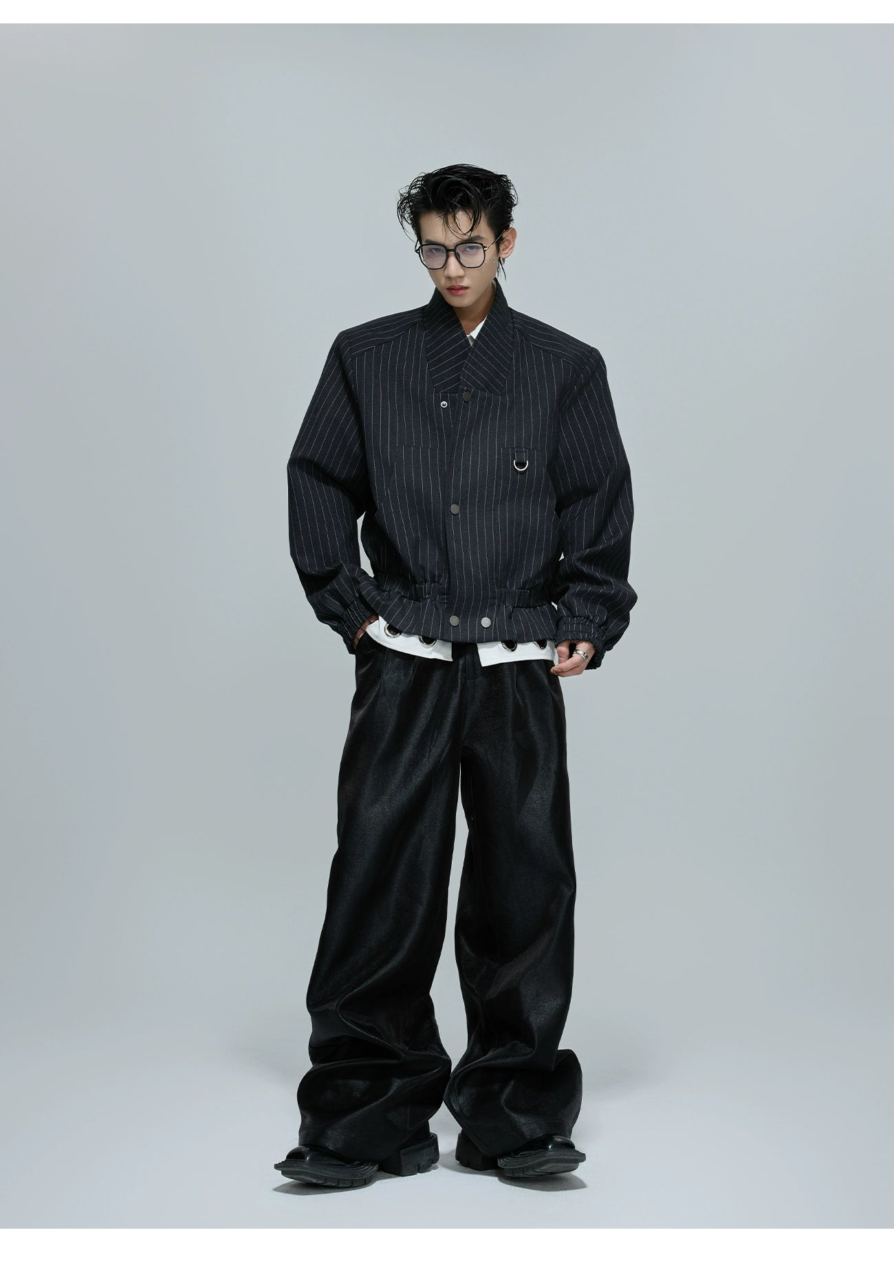 【25s Nov.】Stand-up Collar Zip-up Button Jacket