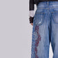 【25s Aug.】Embroidered Totem Mid-Rise Wide-Leg Jeans