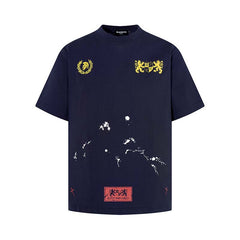 Cartoon Lion Badge Oversized Tee