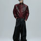 Python Textured Leather Fashion Jacket