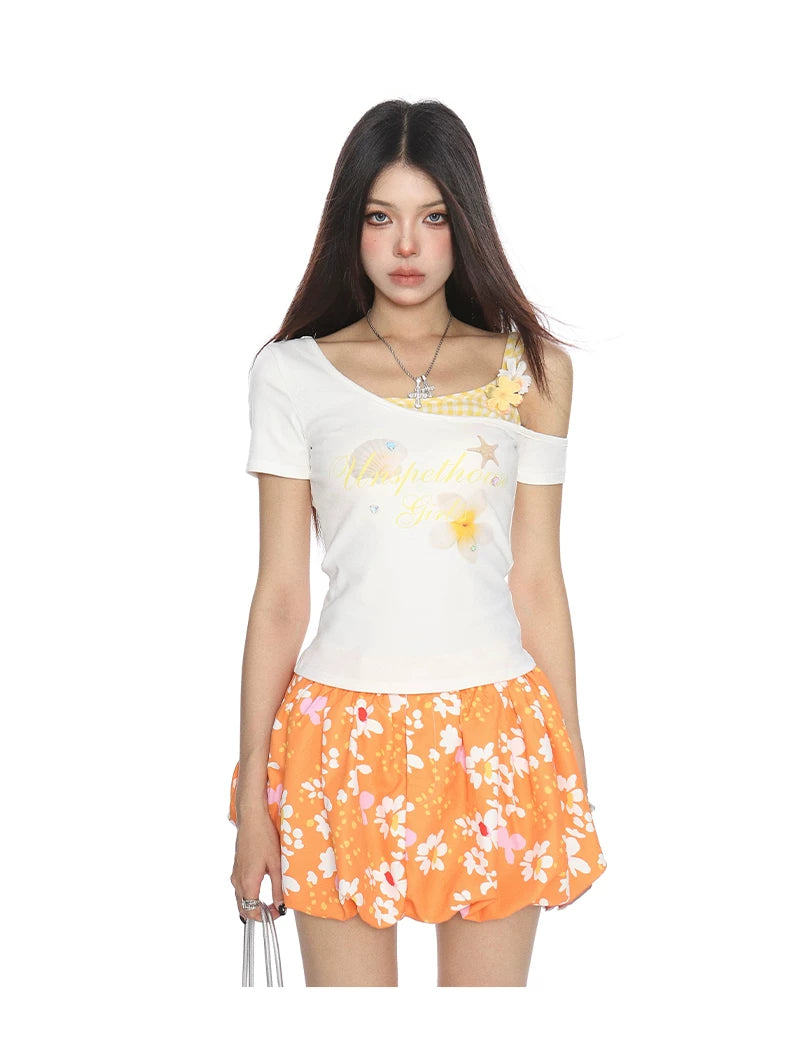 【26s Jan.】Resort-Style Plaid Layered Camisole Tee