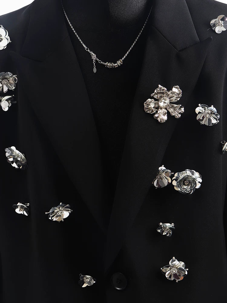 【26s May.】Rose Detail Oversized Tailored Blazer