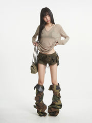 【25s Aug.】Black V-Neck Slim Fit Sheer UV Protection T-Shirt