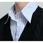 【25s Oct.】Shirt-paneled Button-down V-neck Sweater
