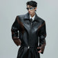 Embroidered Cropped Stand-up Collar Leather Jacket