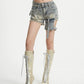 【25s Aug.】Vintage Distressed Shorts with Waist Bag