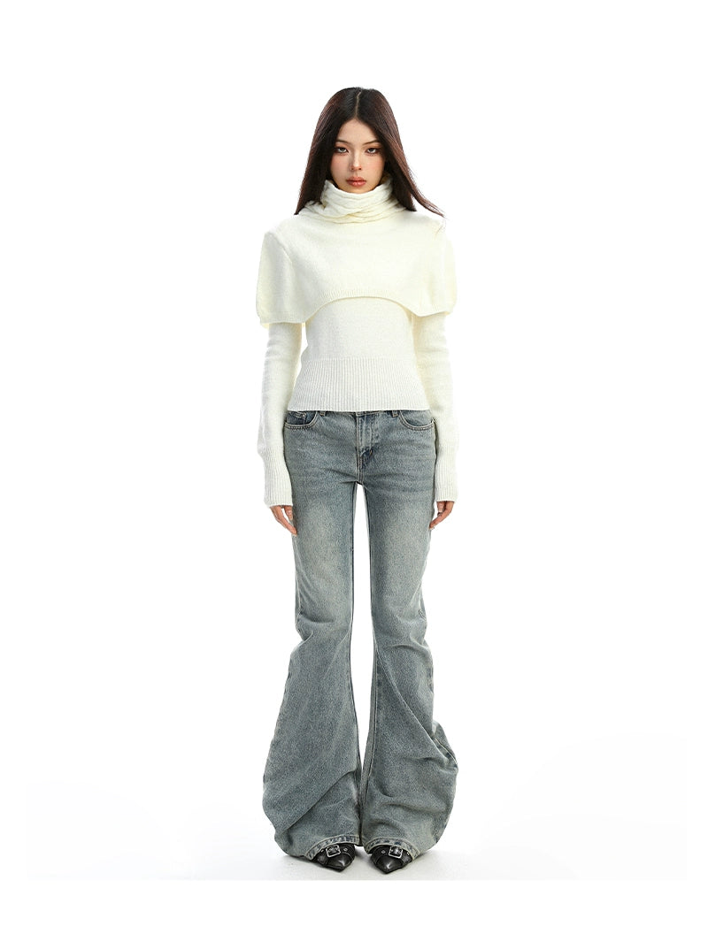 【25s Dec.】Detachable Cape Shawl Sweater