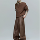 【25s Oct.】High-rise Smooth Fabric Pleated Trousers