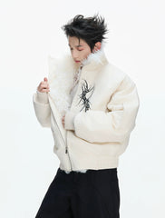 【26s Jan.】Embroidered Spine Rivet Cotton Coat