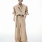 【25s Sep.】Scarf Shoulder Pad Shirt / Drape Wide-leg Pants