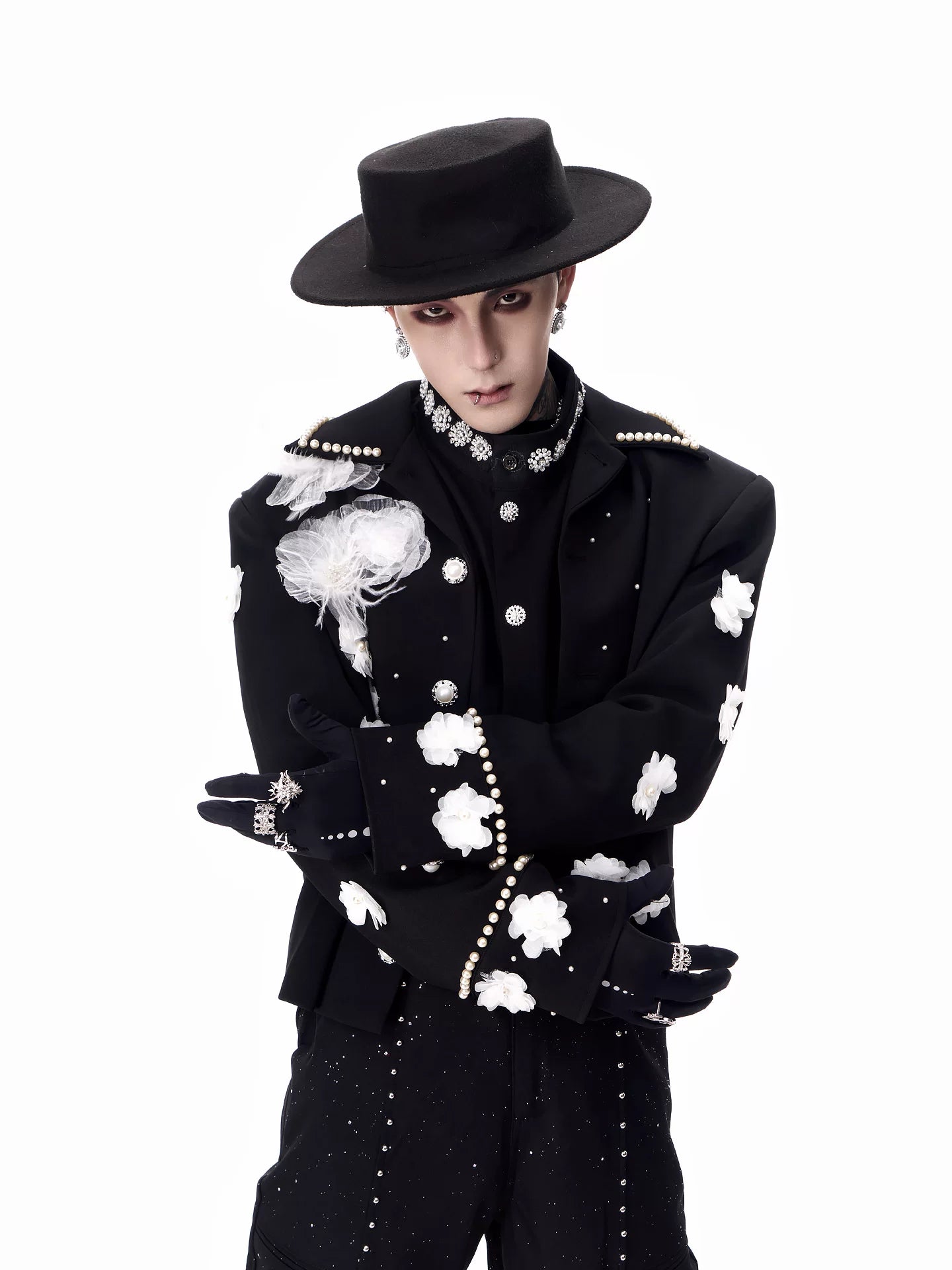 【26s Feb.】Couture 3D Floral Structured Shoulder Cropped Jacket / Pants