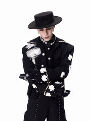 【26s Feb.】Couture 3D Floral Structured Shoulder Cropped Jacket / Pants