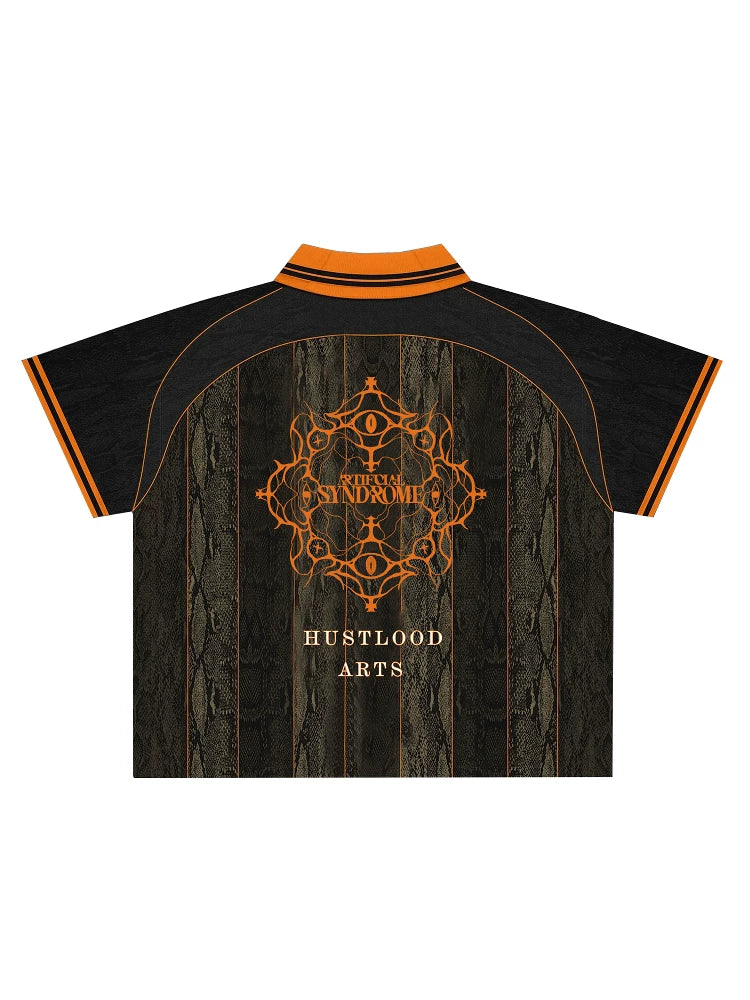 Snake Pattern Polo Jersey Tee