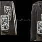 【25s Aug.】Black Striped Distressed Denim Shorts with Patch Details
