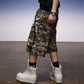 【25s Aug.】Vintage Washed Camo Print Shorts