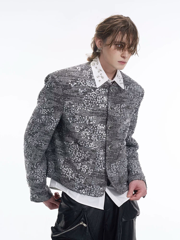 【26s Jan.】Luxury Sequin Tweed Cropped Jacket
