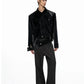 【25s Aug.】Metal-Panel Cropped Croc Leather Jacket
