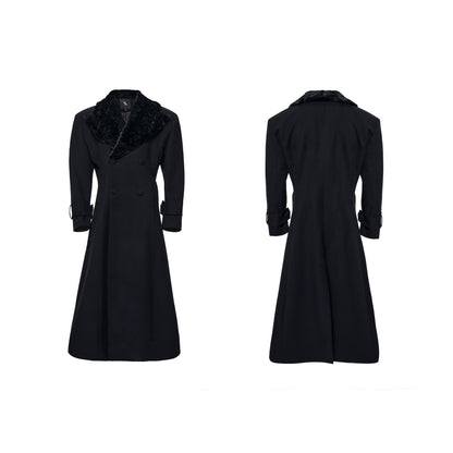 【25s Nov.】Elegant Long Trench Coat with Fur Collar