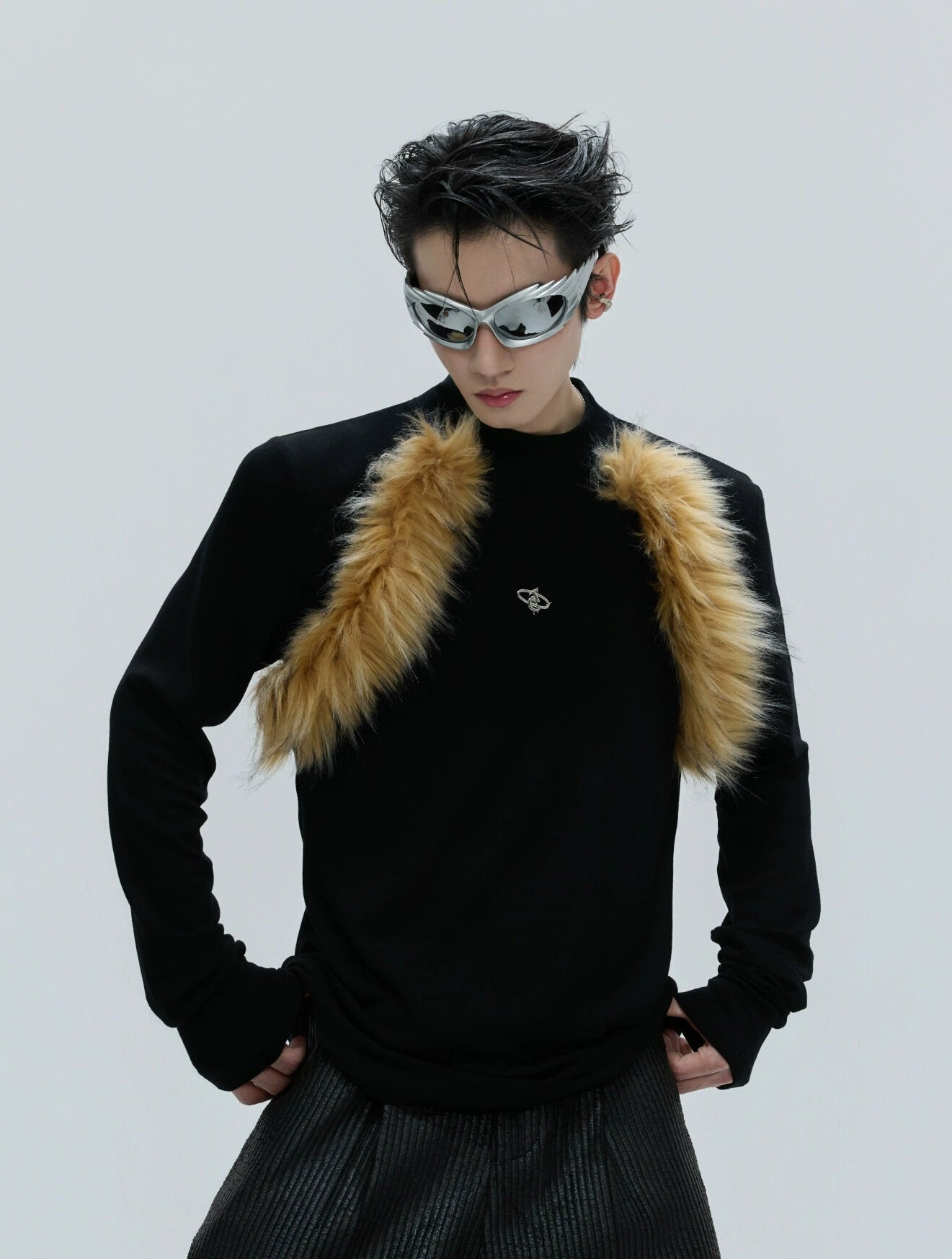 【25s Nov.】Retro High-neck Fur Slim Bottoming Shirt