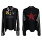 【25s Aug.】Dark Punk Studded Collar Polo Shirt