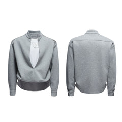 【25s Aug.】Mock Two-Piece Mock Neck Zip Hoodie & Sweatpants Set